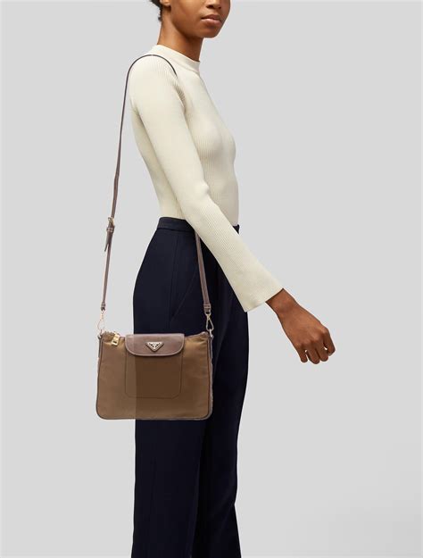 prada tessuto brown|tessuto prada crossbody.